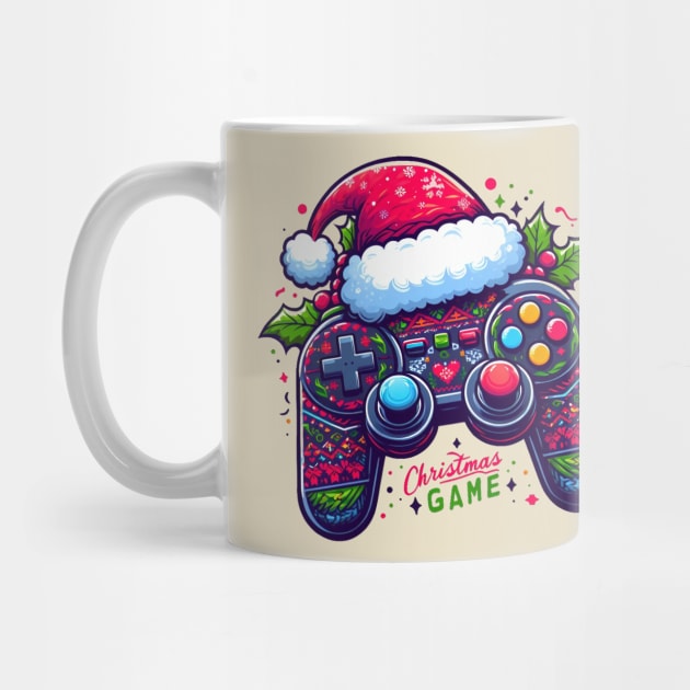 Video Game Controller Christmas Santa Gamer Boys by BukovskyART